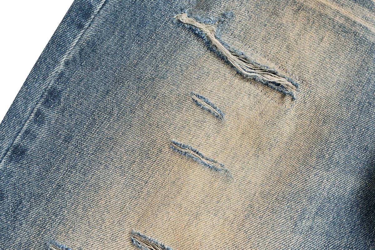 Japanese Brand Vintage Washed Dirty Yellow Mud Baggy Jeans Size US 33 - 9 Thumbnail