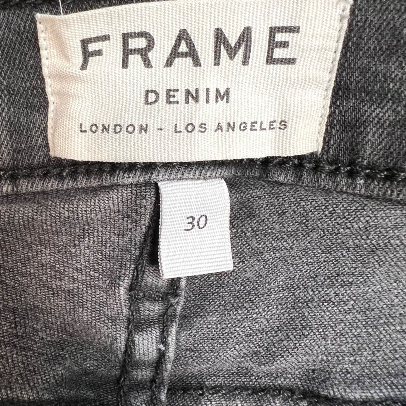 Frame Frame Le Skinny De Jeanne Womens Jeans Distressed Black Denim 30 Slim 5-Pocket Classic Frame Shirt? Size 30" / US 8 / IT 44 - 3 Thumbnail