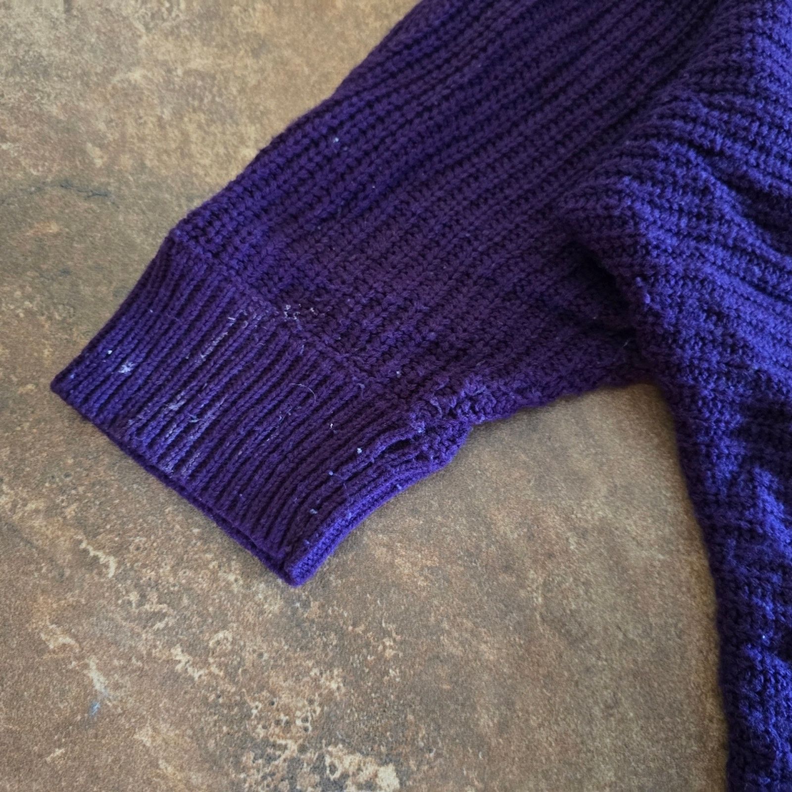 Other Dark Purple Buttoned Back Sweater 3/4 Sleeve Size M / US 6-8 / IT 42-44 - 3 Thumbnail