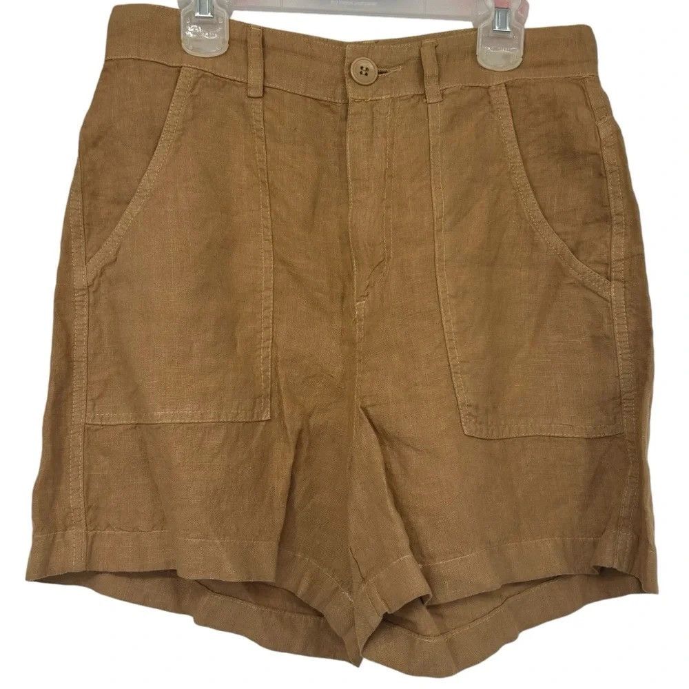 Enza Costa ENZA COSTA FRENCH LINEN HIGH-RISE SHORTS AUSTRALIAN OUTBACK Size 25" / US 0 / IT 36 - 4 Thumbnail