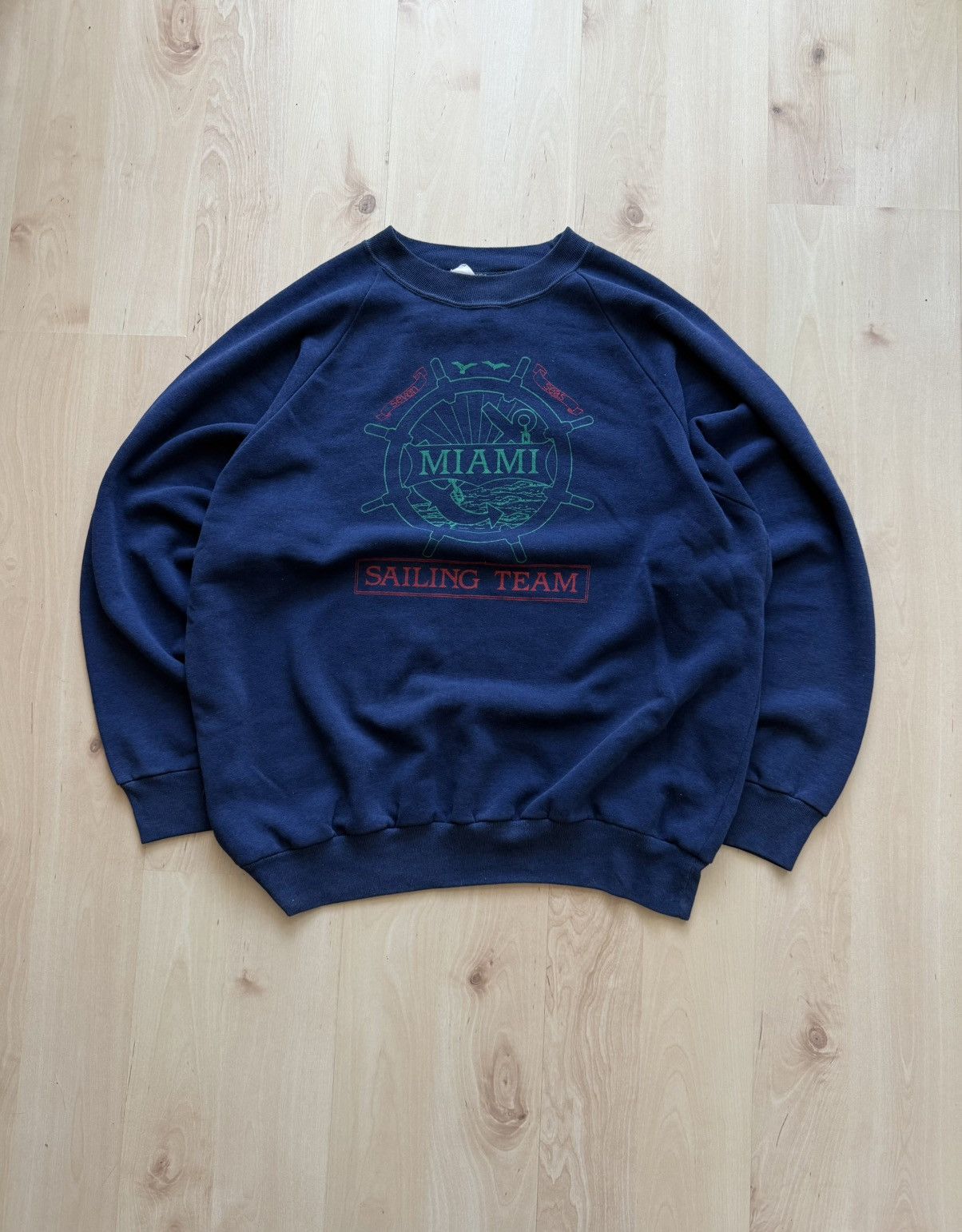 Vintage 70’s Miami Sailing team yacht boxy retro sweatshirt vintage Size US L / EU 52-54 / 3 - 2 Thumbnail
