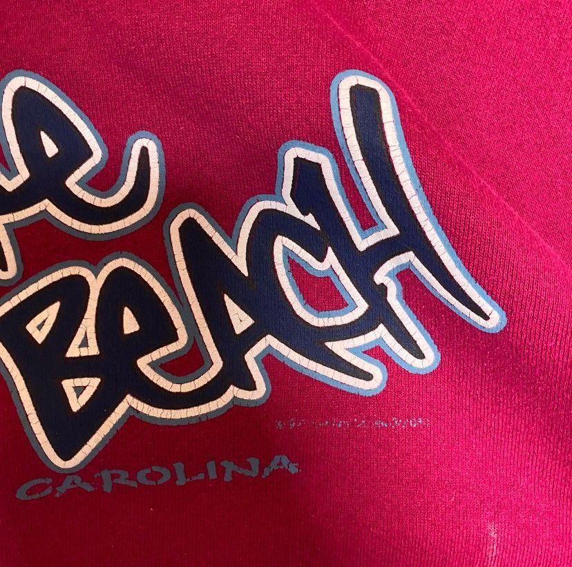 Fruit Of The Loom Vintage 90s burgundy Myrtle beach south carolina sweatshirt Size US L / EU 52-54 / 3 - 3 Thumbnail