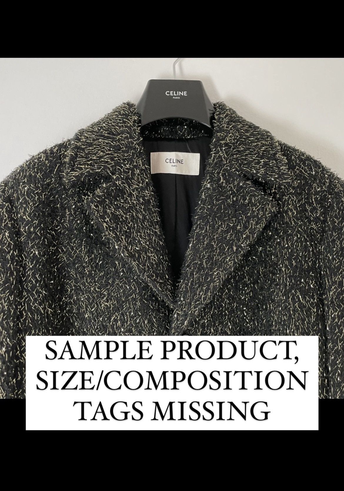 Celine × Hedi Slimane ❌LAST DROP❌FW19 RARE LUREX MAC COAT SAMPLE Size US M / EU 48-50 / 2 - 12 Thumbnail