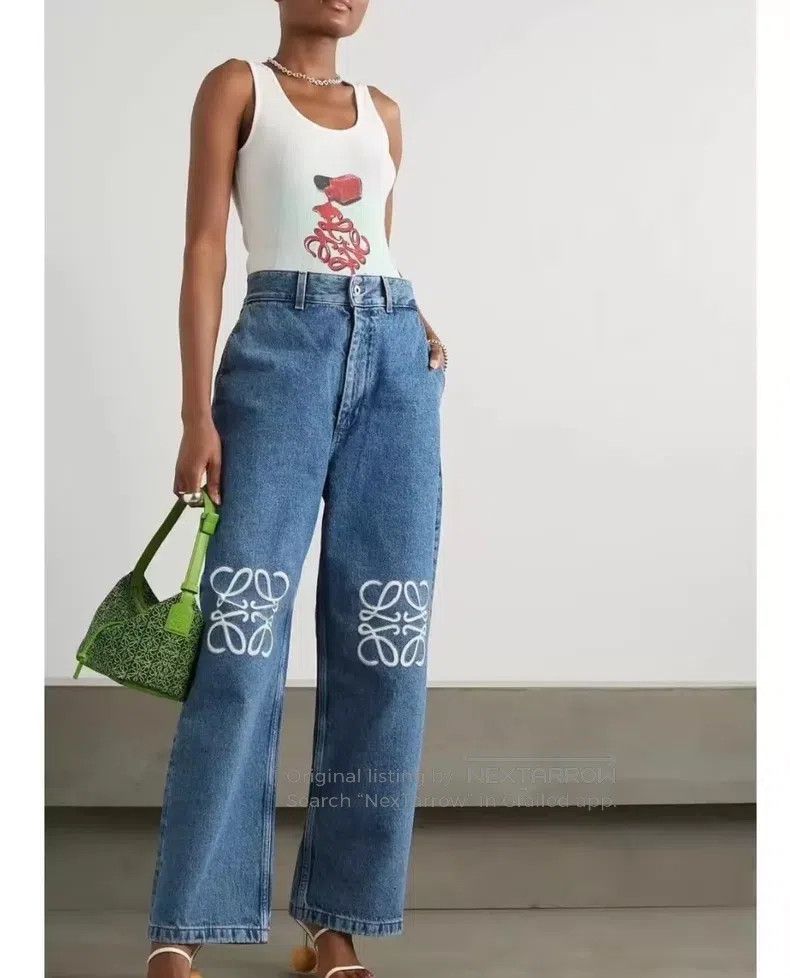 Loewe Loewe Anagram Logo Embroidered Denim Capri Pants Size 24" / US 00 / IT 34 - 8 Thumbnail