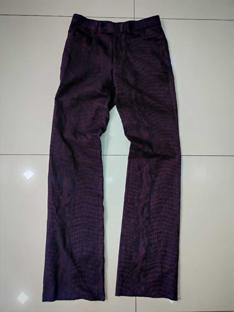 Tornado Mart Tornado Mart Red Typhon Jacquard Flare Pants Size US 30 / EU 46 - 1 Thumbnail