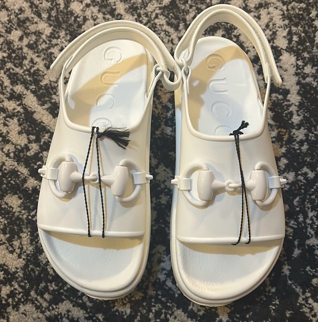 Gucci Gucci Horsebit Flatform Sandal white Size US 9 / IT 39 - 3 Thumbnail