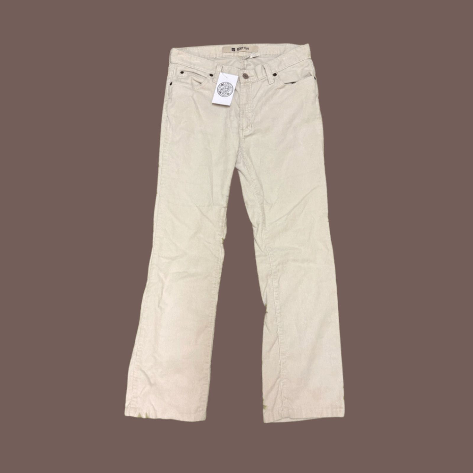 Gap × Vintage VTG Bootcut Pants | GAP Cream Corduroy | Y2K Neutral Vibe Size 29" - 1 Thumbnail