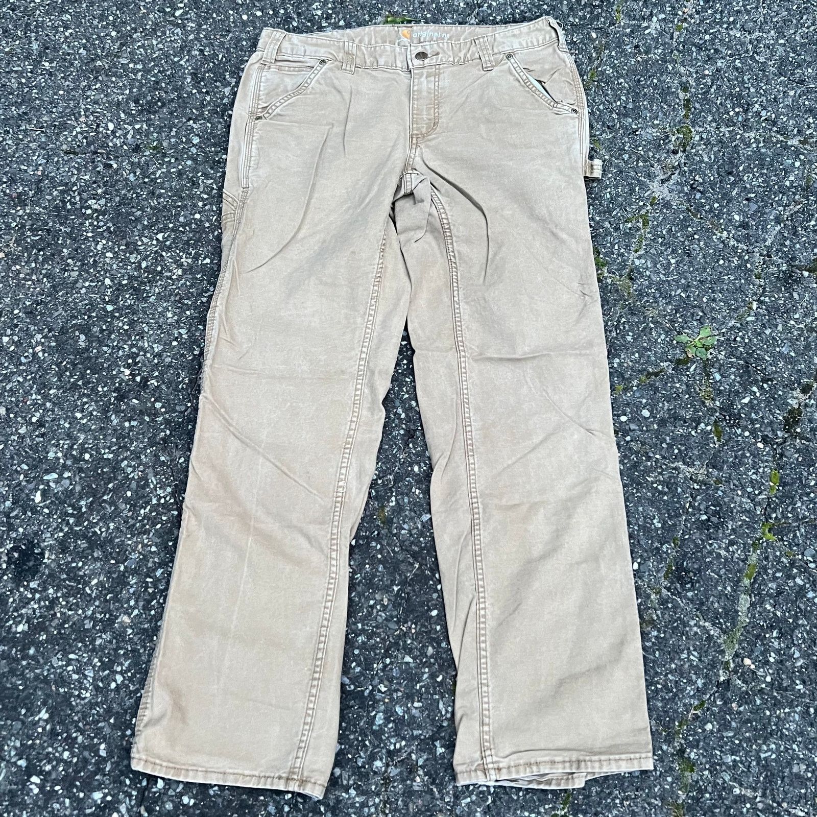 Carhartt × Vintage Vintage Y2K brown Carhartt work wear carpenter pants Size US 32 / EU 48 - 4 Thumbnail