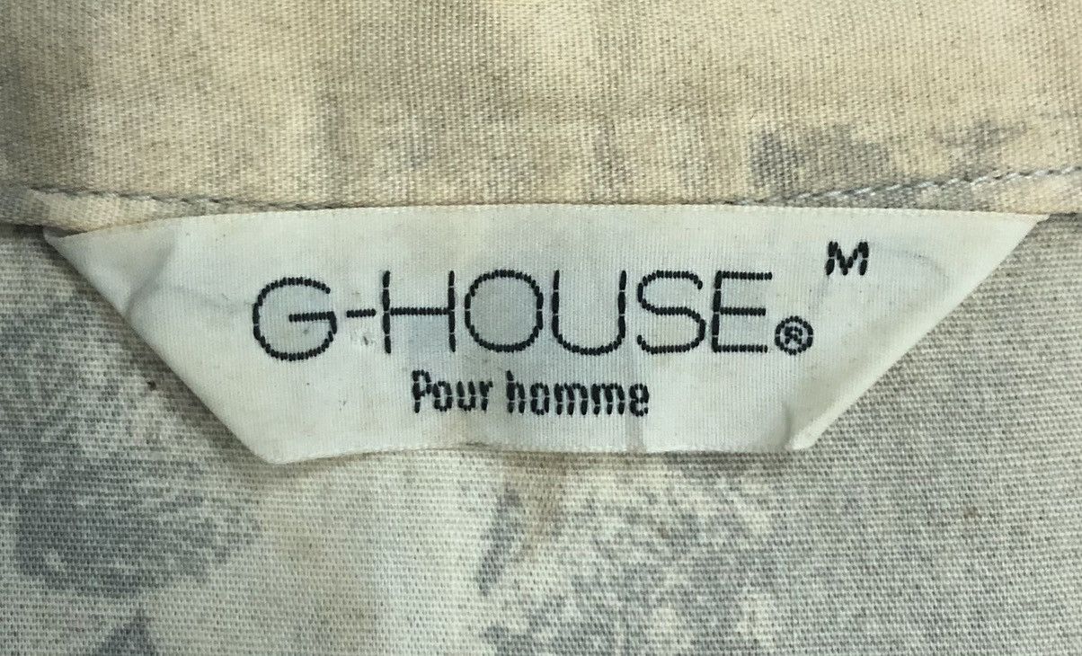 Japanese Brand × Vintage Vintage G-HOUSE "Pour Homme" Newspaper Print Shirt – Size M Size US M / EU 48-50 / 2 - 10 Thumbnail