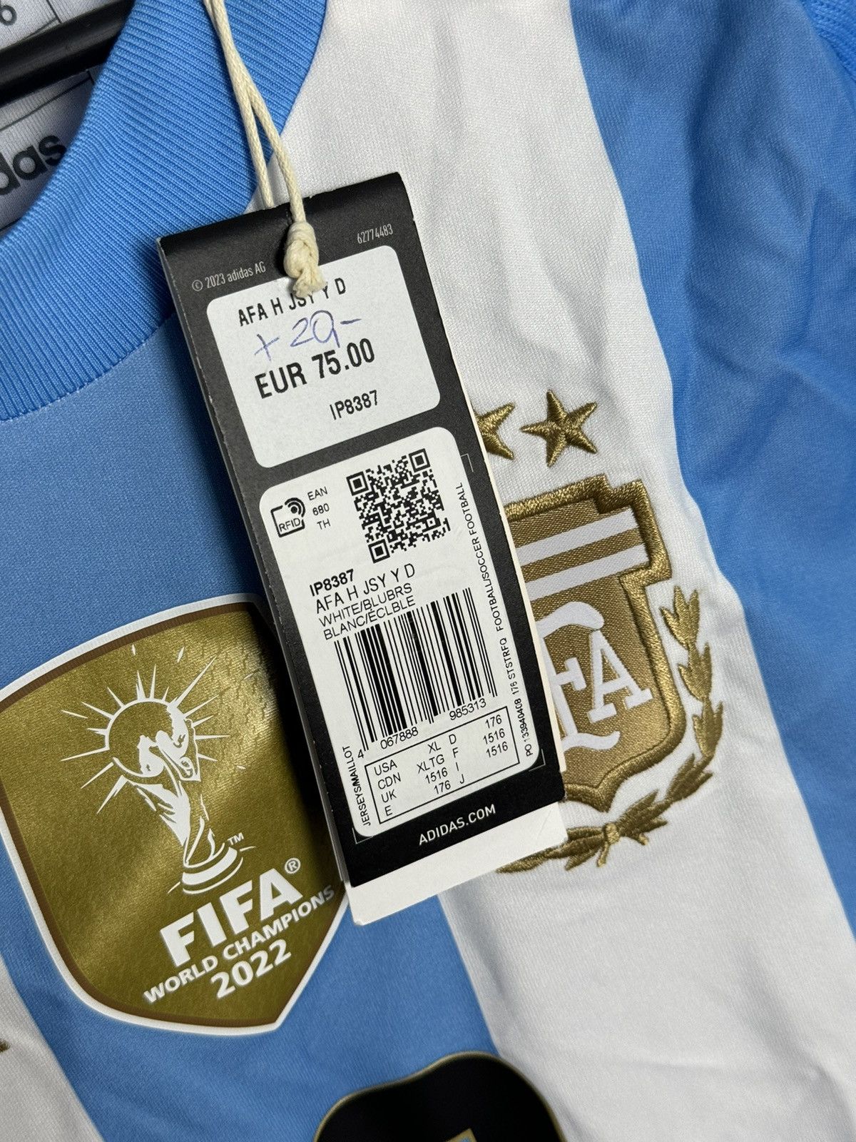 Adidas KIDS New Argentina 2024 Home Messi Football Jersey T-Shirt Size US XS / EU 42 / 0 - 12 Thumbnail