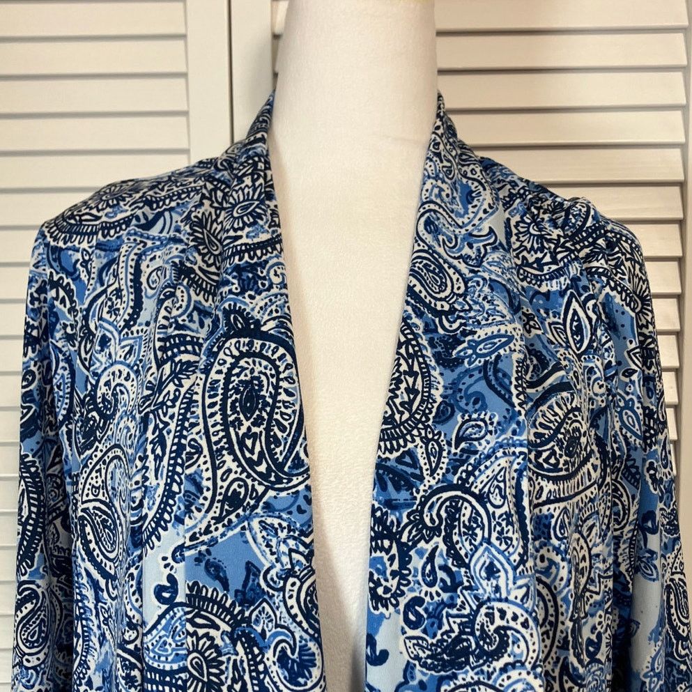 Other Slinky Brand Vintage Blue Paisley ¾ Sleeve Drape Cardigan M Size M / US 6-8 / IT 42-44 - 6 Thumbnail
