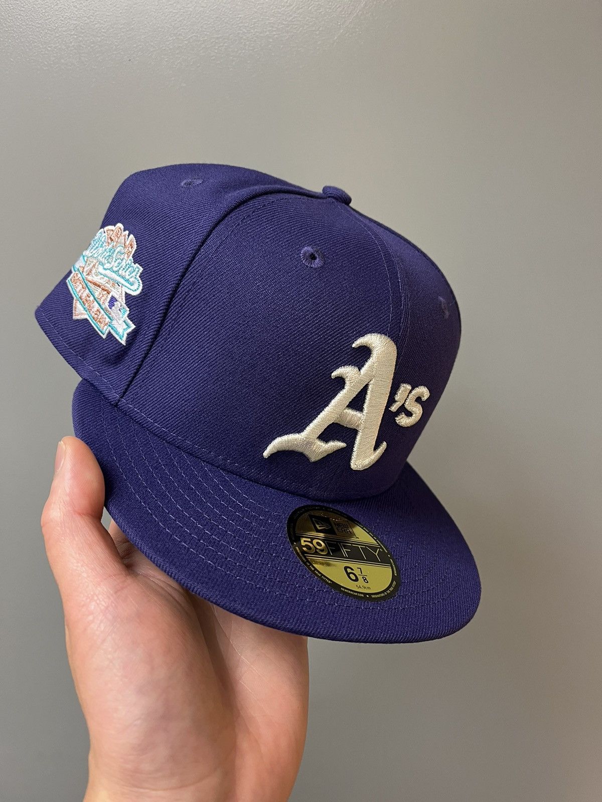 image of Sz 6 7/8 Hat Club X Sfd Rushmore Oakland Athletics New Era in Purple, Men's
