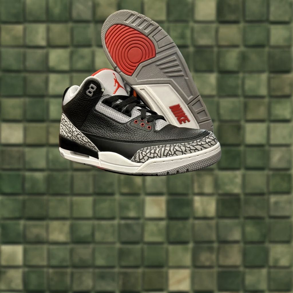 Jordan Brand Nike Air Jordan 3 Retro OG Black Cement Mid 2018 Sneaker Size 10 Mens Leather Size US 9 / EU 42 - 1 Thumbnail