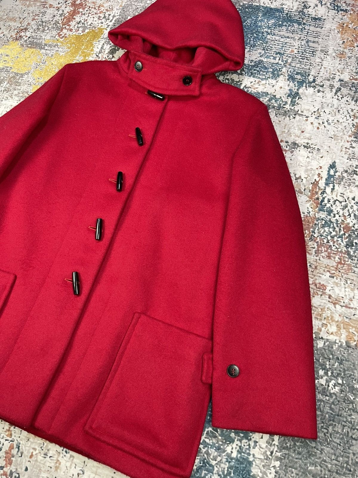 agnes b. Agnes B LOLITA Solid Red Wool Coats Size ONE SIZE - 4 Thumbnail