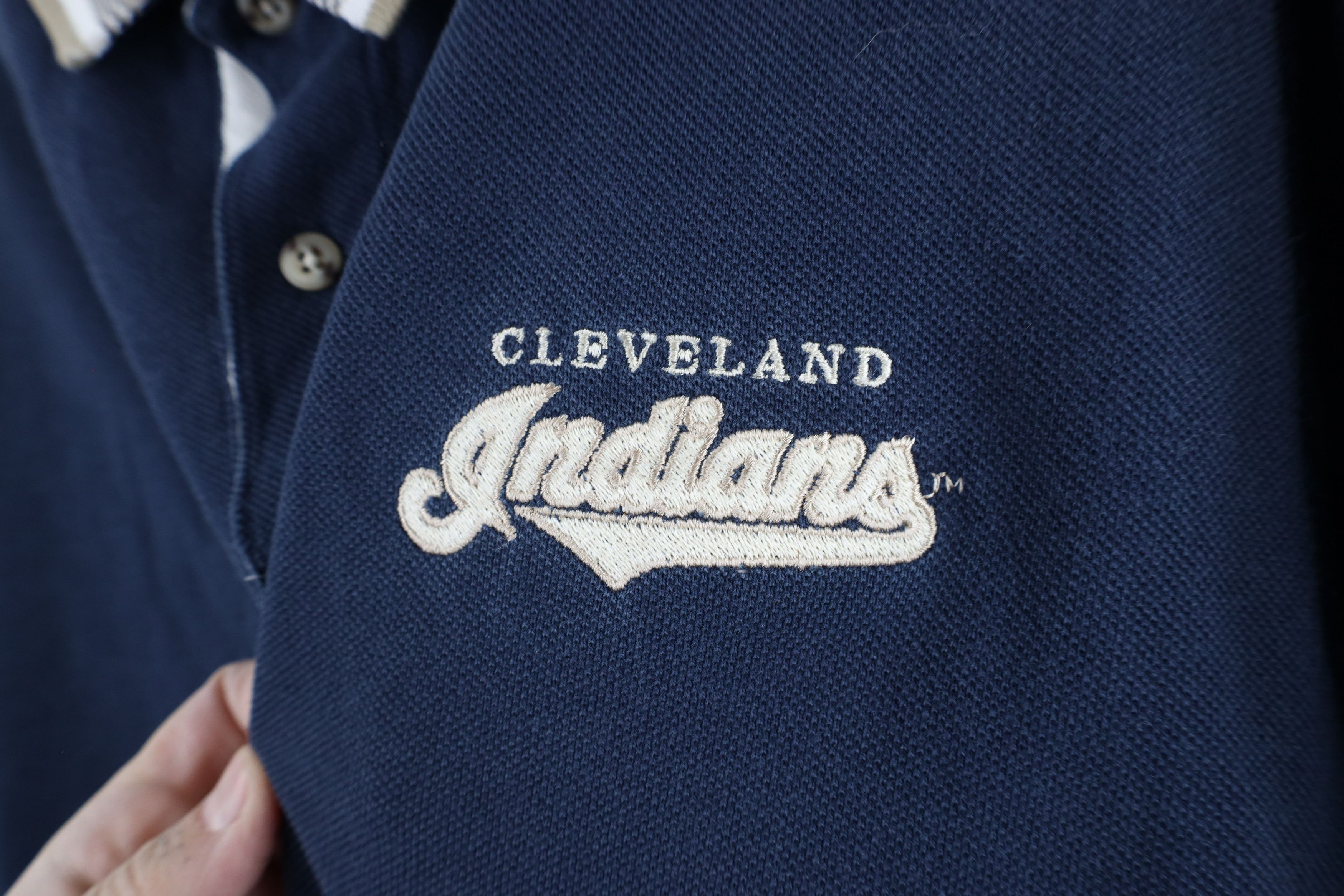 Russell Athletic × Vintage Vintage 90s Russell Athletic Cleveland Indians Baseball Polo Size US XL / EU 56 / 4 - 4 Thumbnail