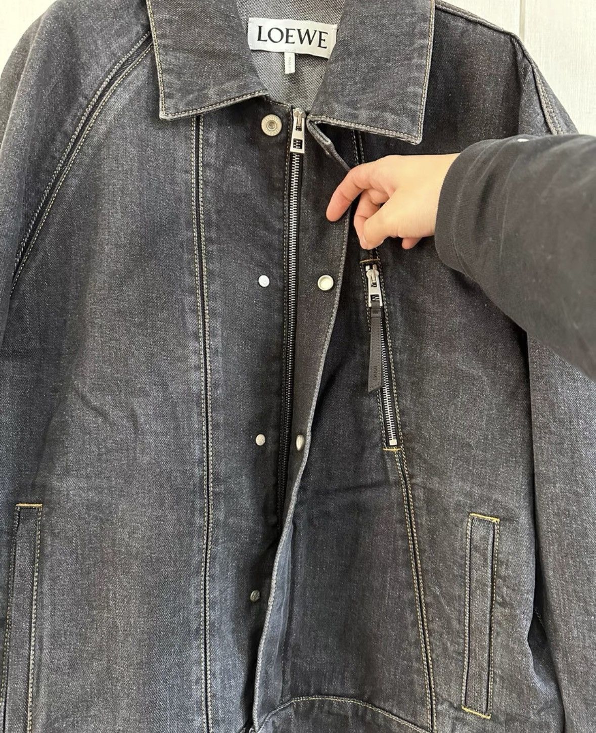 Loewe LOEWE Black-gray geometric denim jacket Size US M / EU 48-50 / 2 - 4 Thumbnail