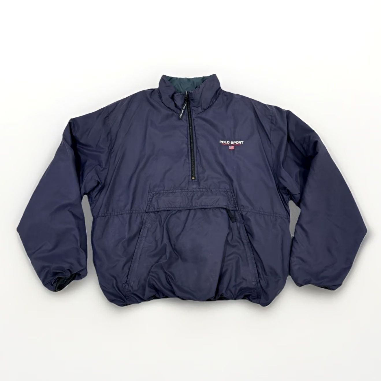 Ralph Lauren VINTAGE Polo Sport Ralph Lauren Reversible 1/2 Zip Pullover Jacket Men’s Large Blue N/A 90s Mens Size US L / EU 52-54 / 3 - 7 Thumbnail