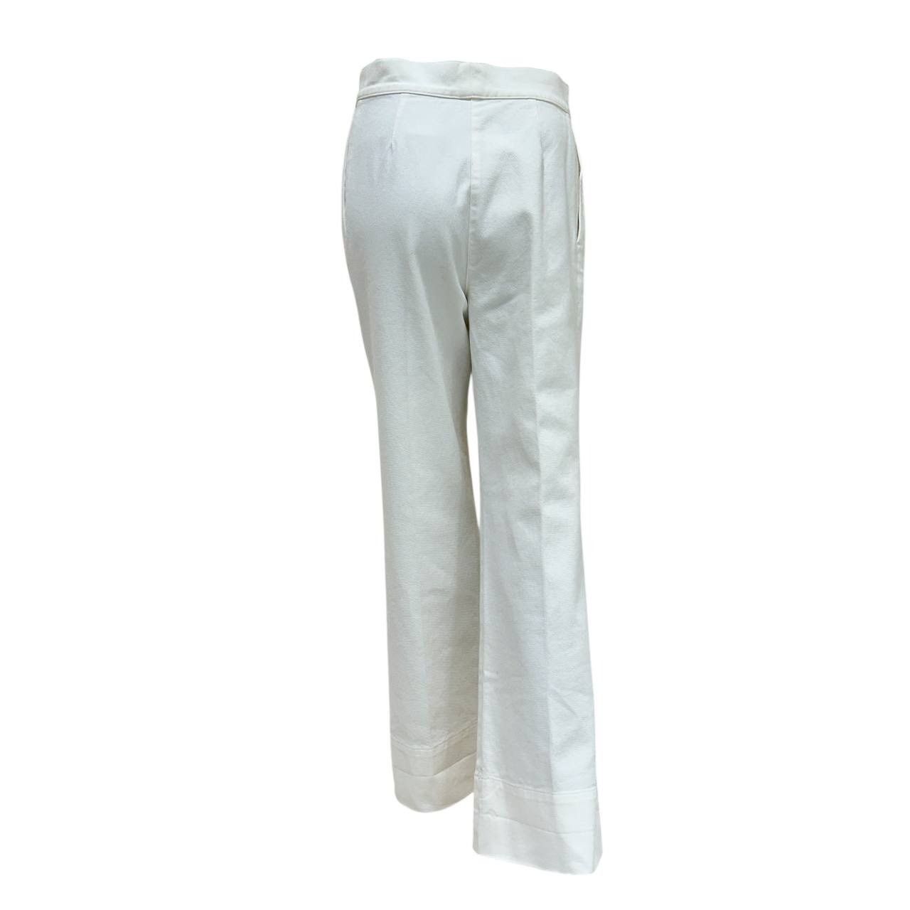 Chanel Elegant Chanel White Cotton Globalization Pants - Size 38 Size 27" / US 4 / IT 40 - 2 Thumbnail