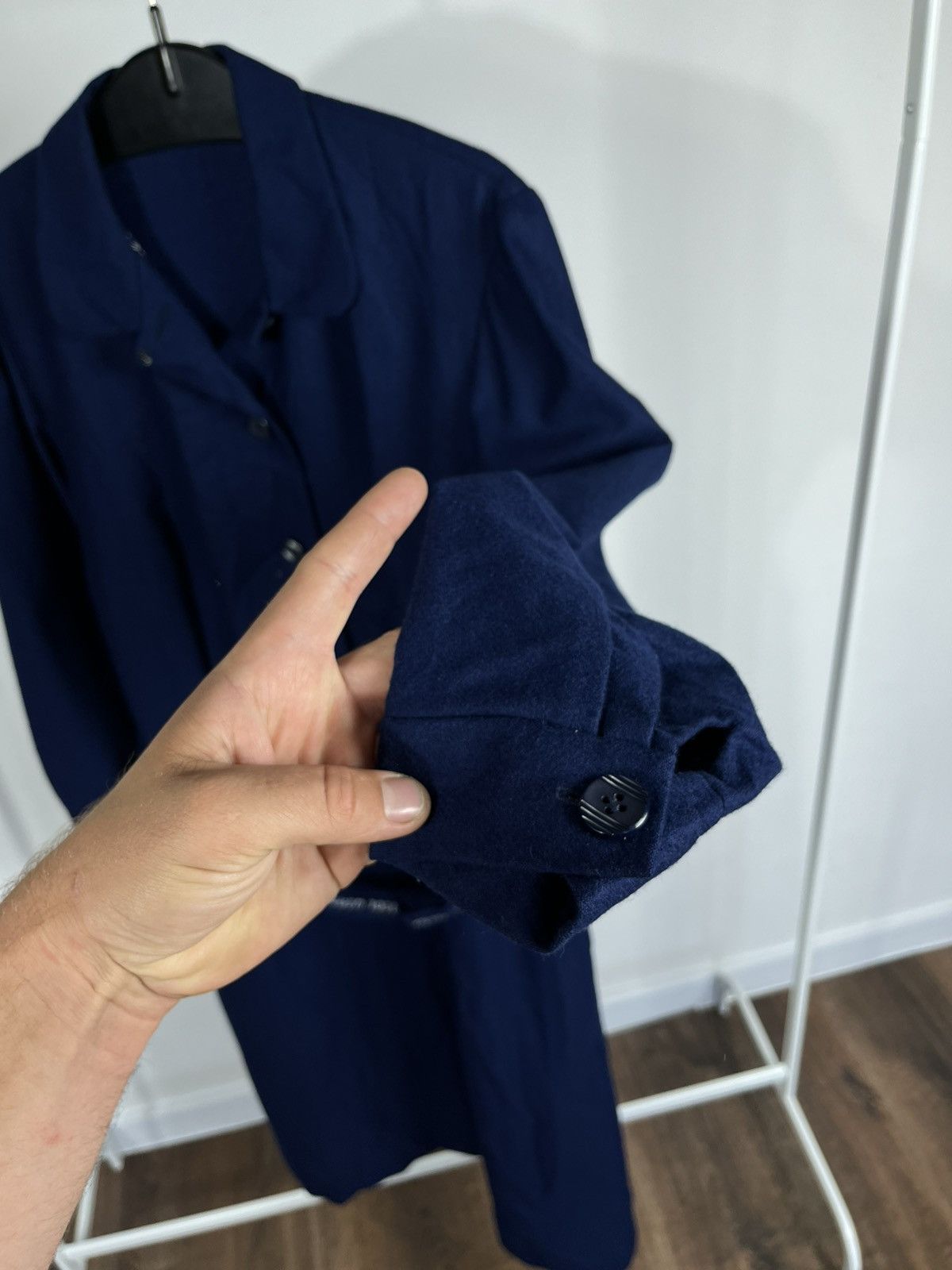 Other Vintage Blue Wool Worsted Robe Housecoat Dressing Gown Size US S / EU 44-46 / 1 - 9 Thumbnail