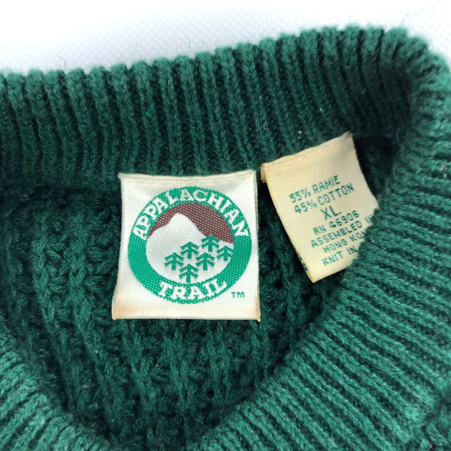 Vintage VINTAGE Appalachian Trail Sweater Mens XL Green 80s Crew Neck Ribbed Knit Pullover Shirt Mens Size US XL / EU 56 / 4 - 3 Thumbnail