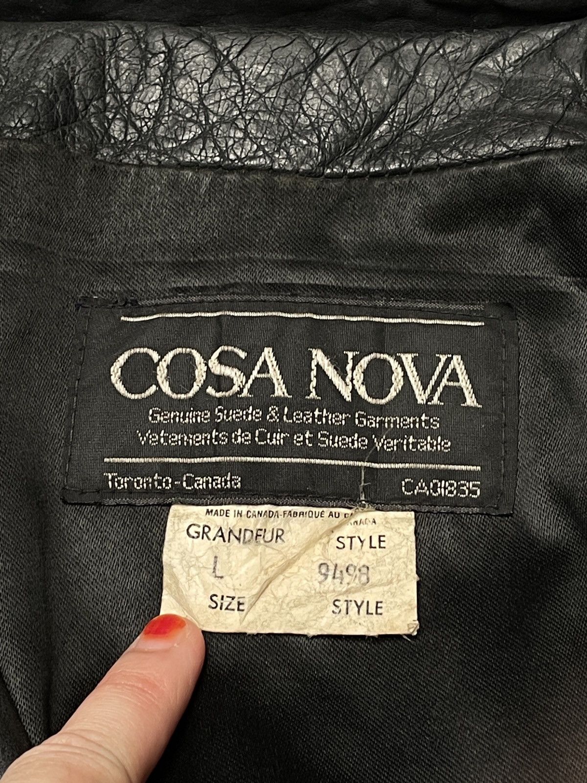 Vintage Vintage Brand Cosa Nova Double Collar Leather Jacket 1990s Size US L / EU 52-54 / 3 - 11 Thumbnail