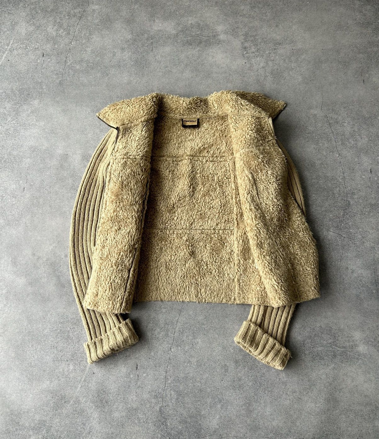 Vintage Vintage Y2K Patch leather knit-sweatshirt jacket Size L / US 10 / IT 46 - 2 Thumbnail