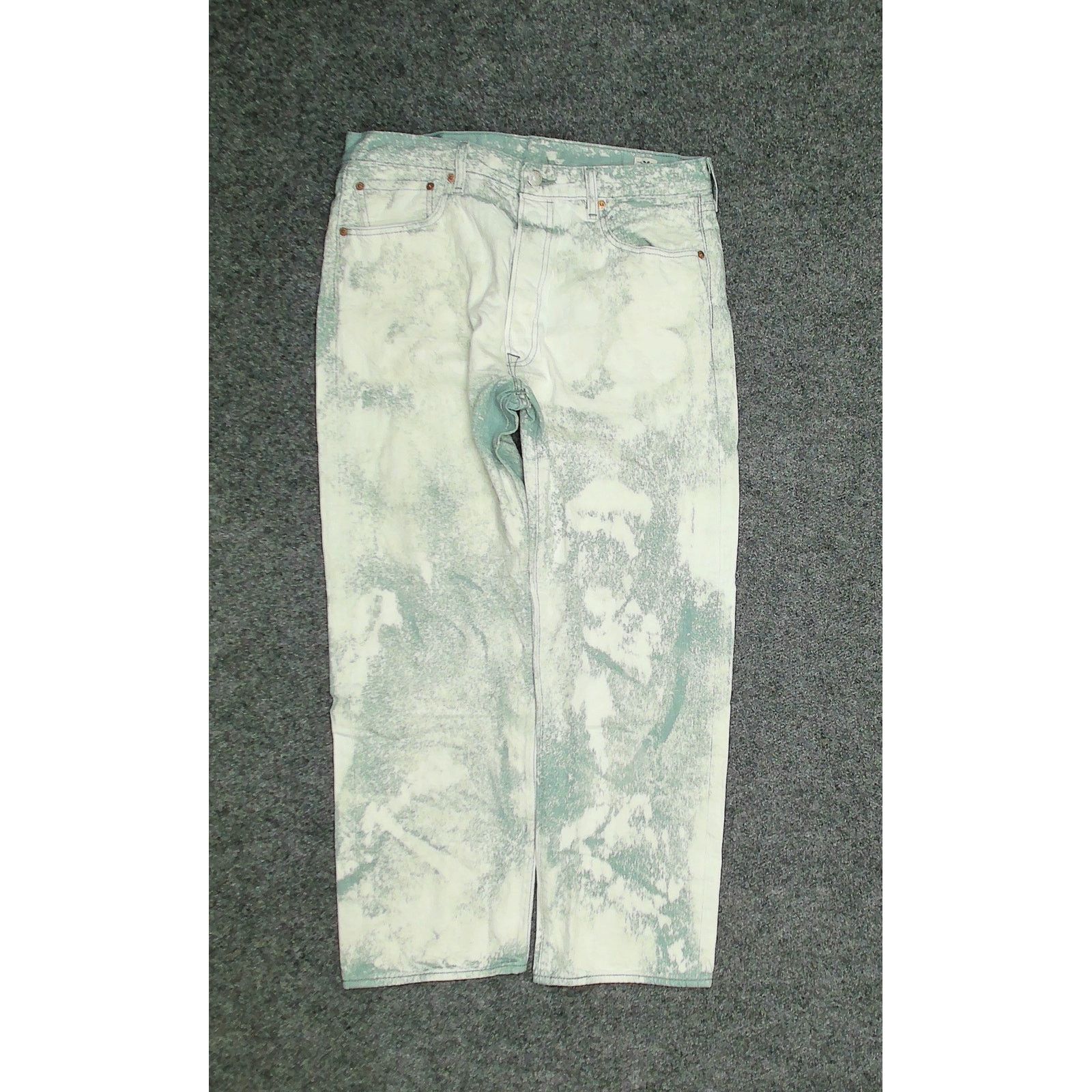 Levi's Custom 1-of-1 Bleached Mint Levi's 501 White Oak Cone Denim Size US 35 - 4 Thumbnail