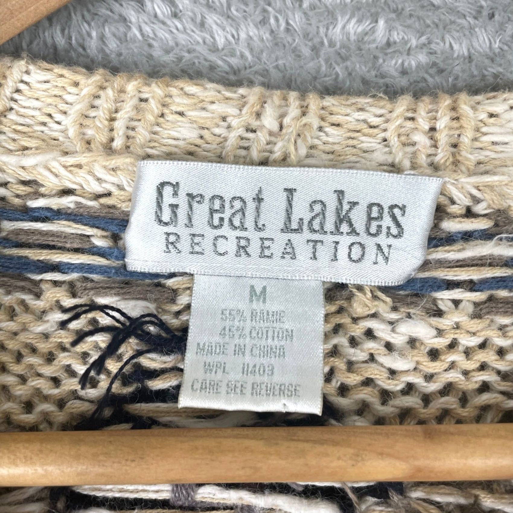 Coogi Great Lakes Recreation Mens Medium Beige 3D Knit Fair Isle Coogi Style Pullover - Vintage Cable Sweater Size US M / EU 48-50 / 2 - 4 Thumbnail