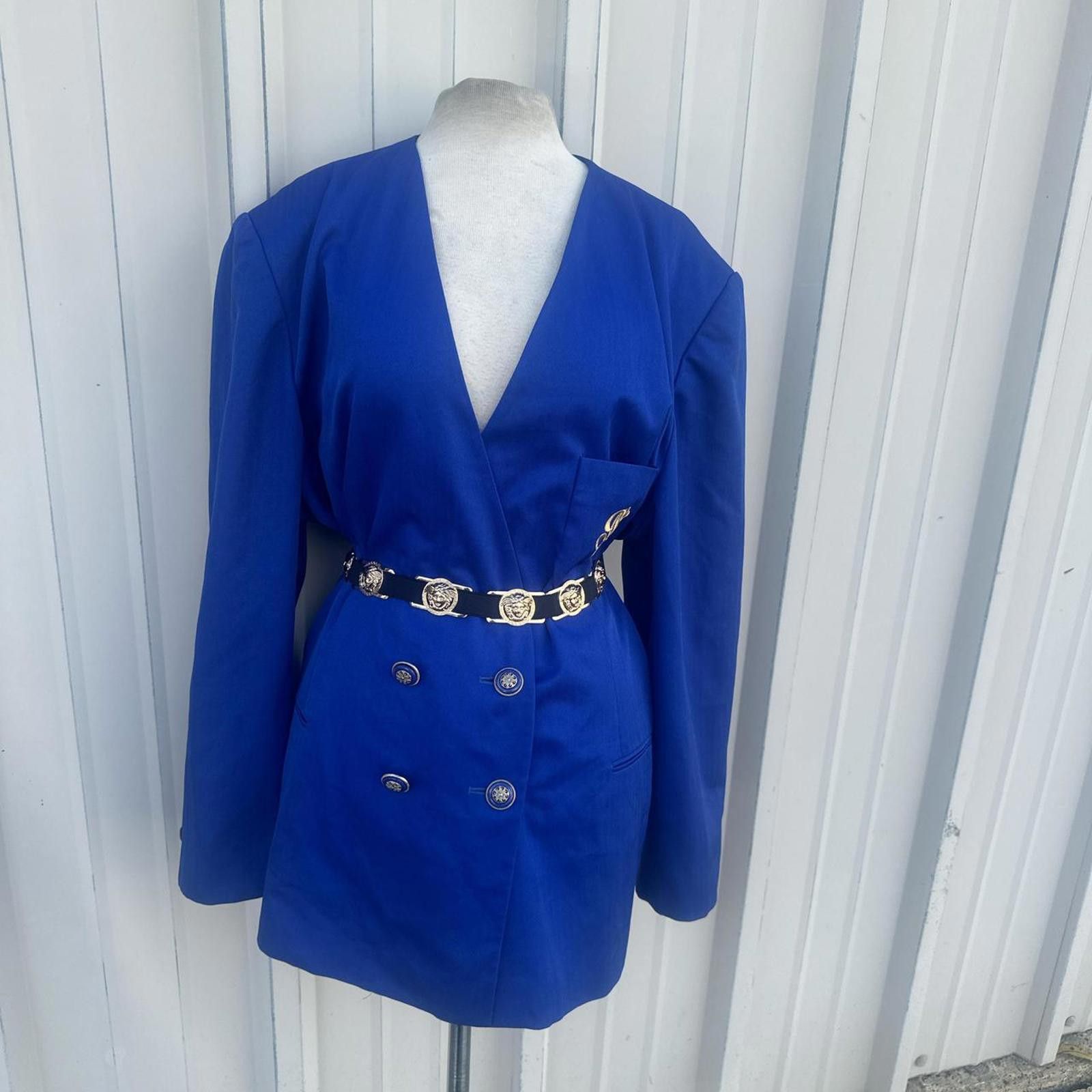 Other Blue 80s vintage blazer with purple cuffs blazer Size 4XL / US 24-26 - 1 Thumbnail