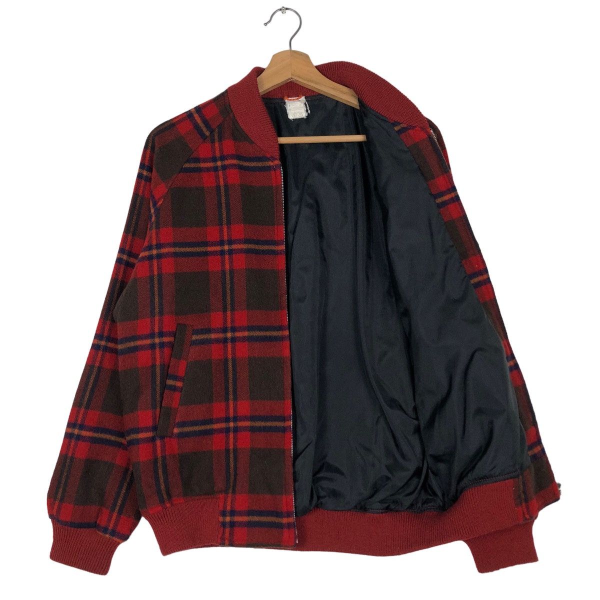 Japanese Brand 🔥Punk Design Tartan Check Bomber Jacket Wool Issey Miyake Size US L / EU 52-54 / 3 - 11 Thumbnail