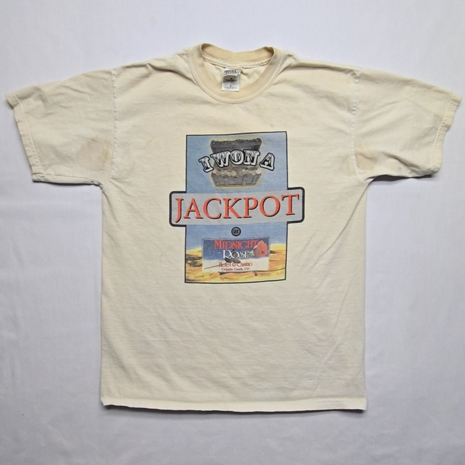 Gildan Midnight Rose Casino Colorado Shirt Cream M Jackpot Winner Size US M / EU 48-50 / 2 - 1 Thumbnail