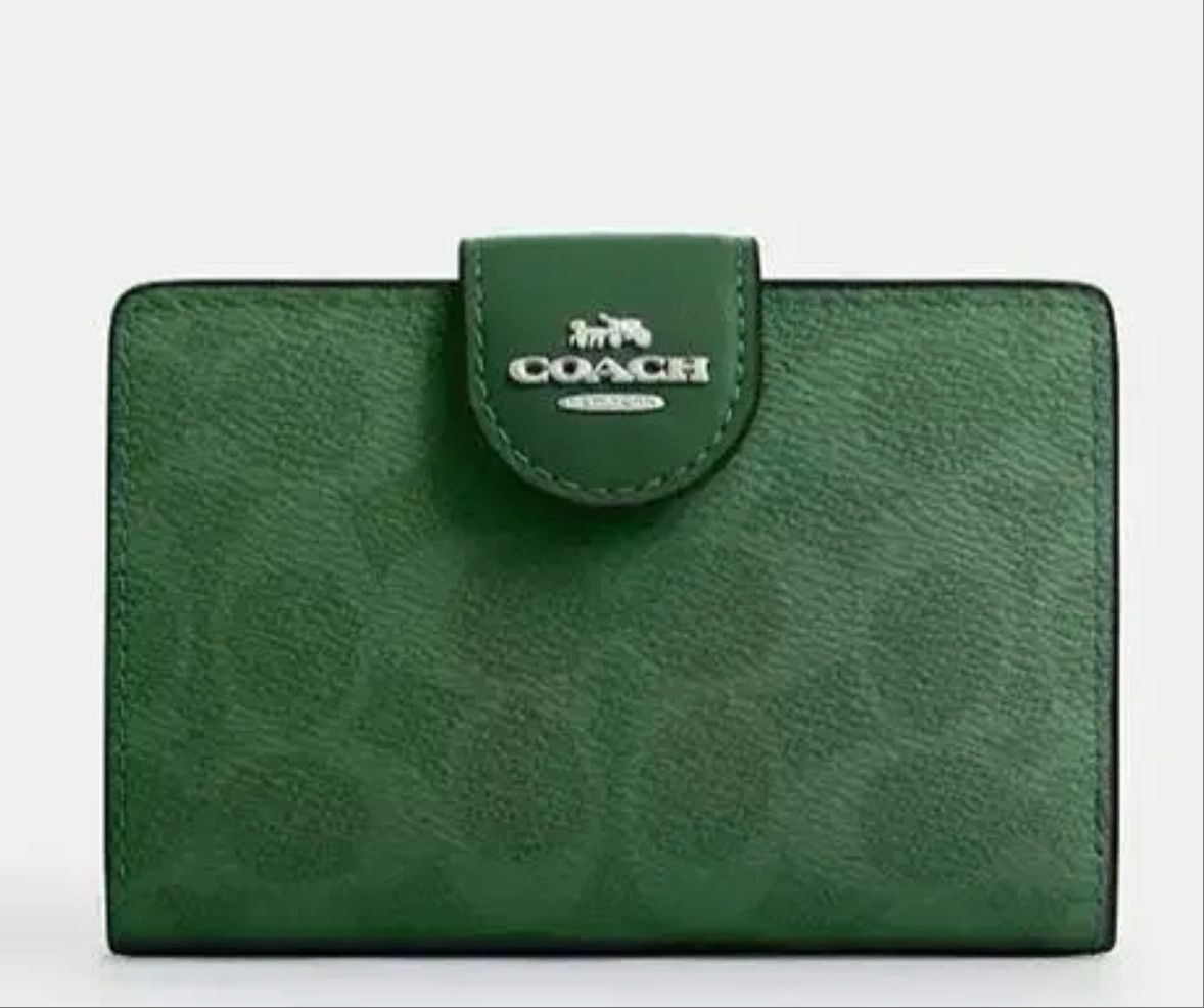 Coach NWT Coach Medium Corner Zip Wallet In Signature Canvas CW786 Size ONE SIZE - 7 Thumbnail