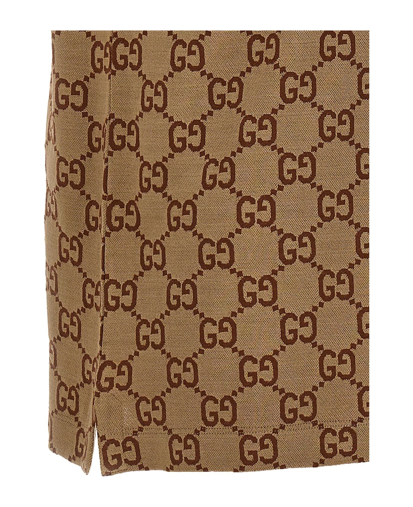 Gucci o1loc1c0226 742384 GG Cotton Silk Polo Shirt in Beige Size US XS / EU 42 / 0 - 4 Thumbnail
