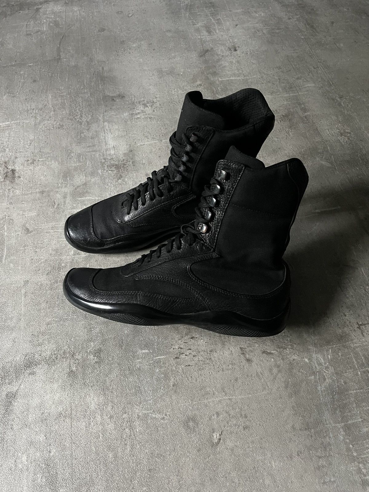 Prada boxing shoes boots black vintage rare