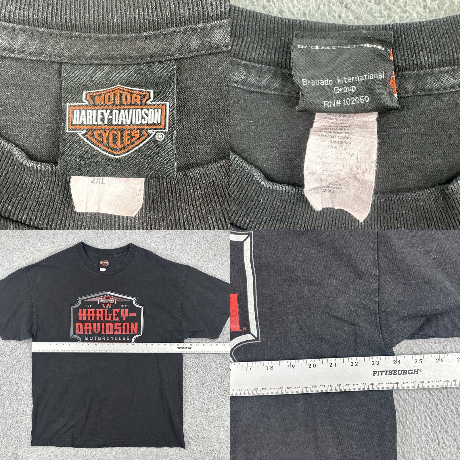 Harley Davidson Harley-Davidson T-Shirt 2XL Black Men Crew Neck Short Sleeve USA Motorcycle Biker 2XL Size US XXL / EU 58 / 5 - 8 Thumbnail