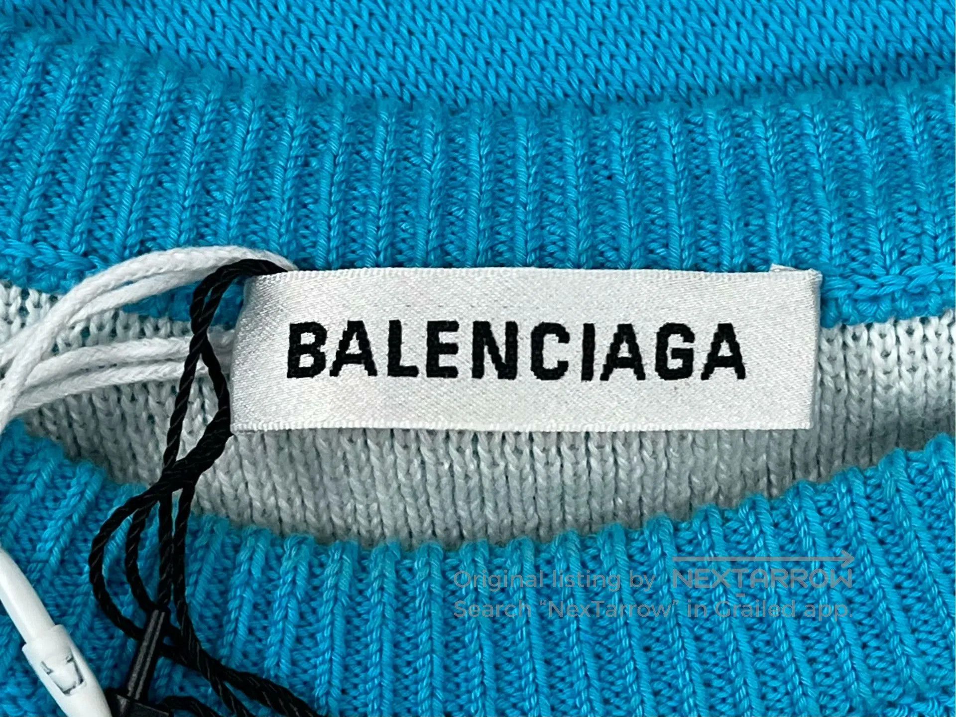 Balenciaga Balenciaga Blue Bullet Logo Knitted Sweater| Size US XS / EU 42 / 0 - 3 Thumbnail