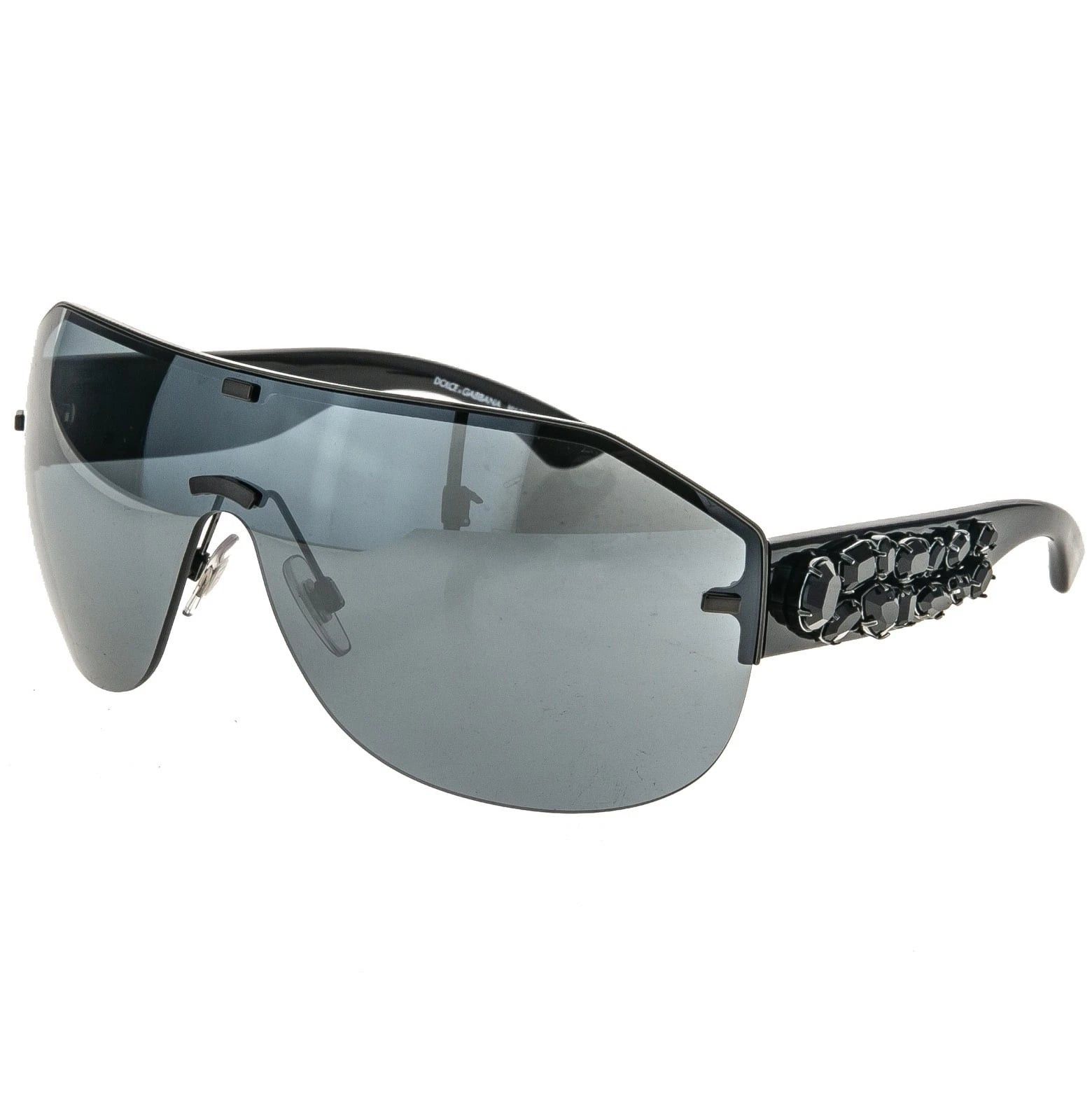 Dolce & Gabbana Dolce & Gabbana DG2150B 2150 Black Jewel Wrap Mask Mirrored Size ONE SIZE - 8 Thumbnail