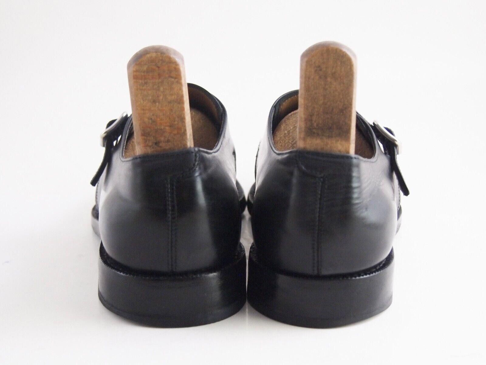 Salvatore Ferragamo Ferragamo Single Monks Black Polished Leather US 8 2E EU 41 Size US 9 / EU 42 - 5 Thumbnail
