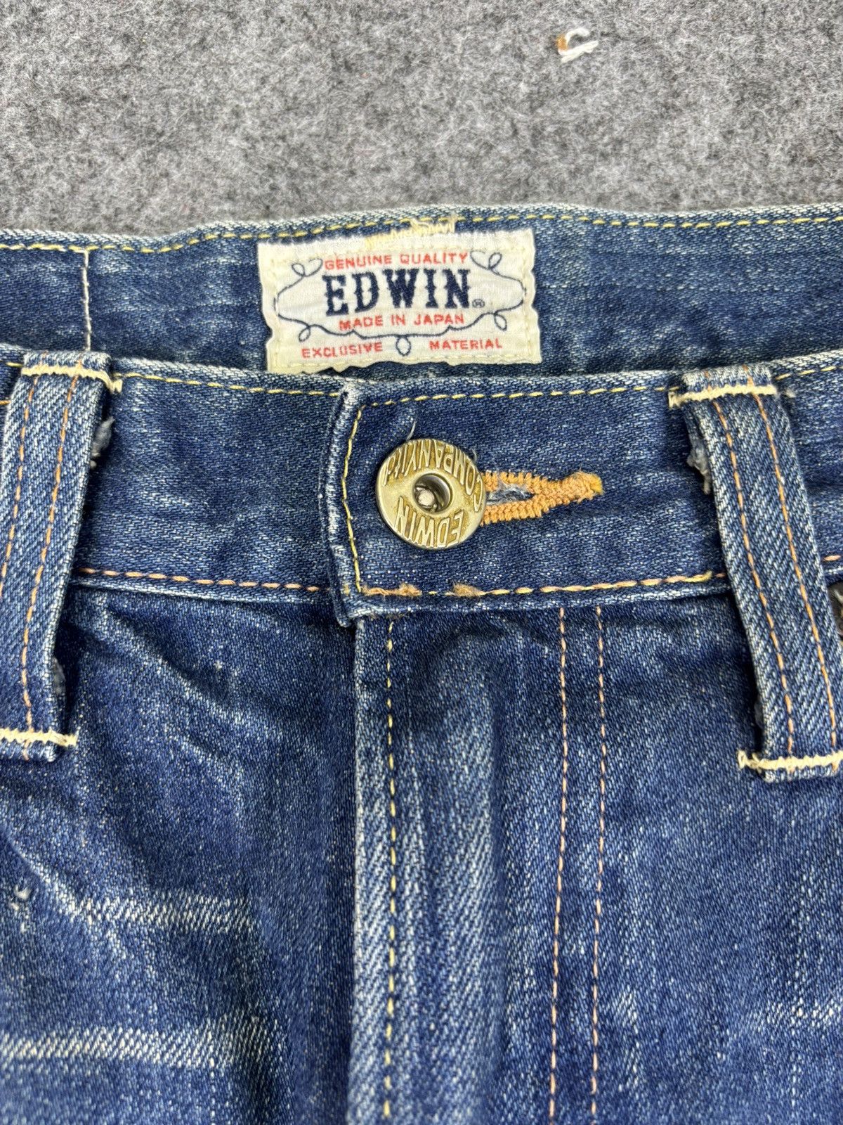 💥Insane 90s Style💥Vintage Edwin 504 Raw Fades Denim F898