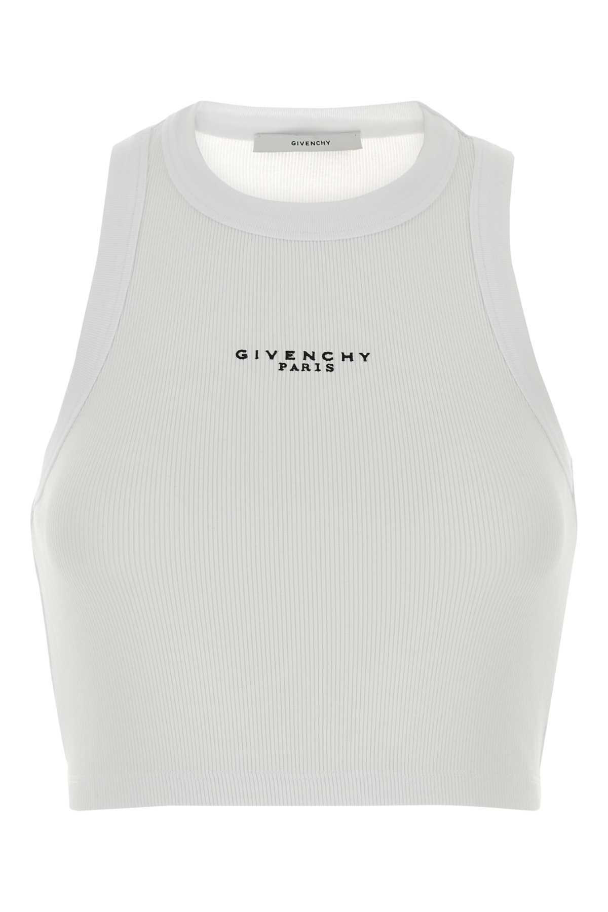 Givenchy White Stretch Cotton Crop-Top Size M / US 6-8 / IT 42-44 - 1 Thumbnail