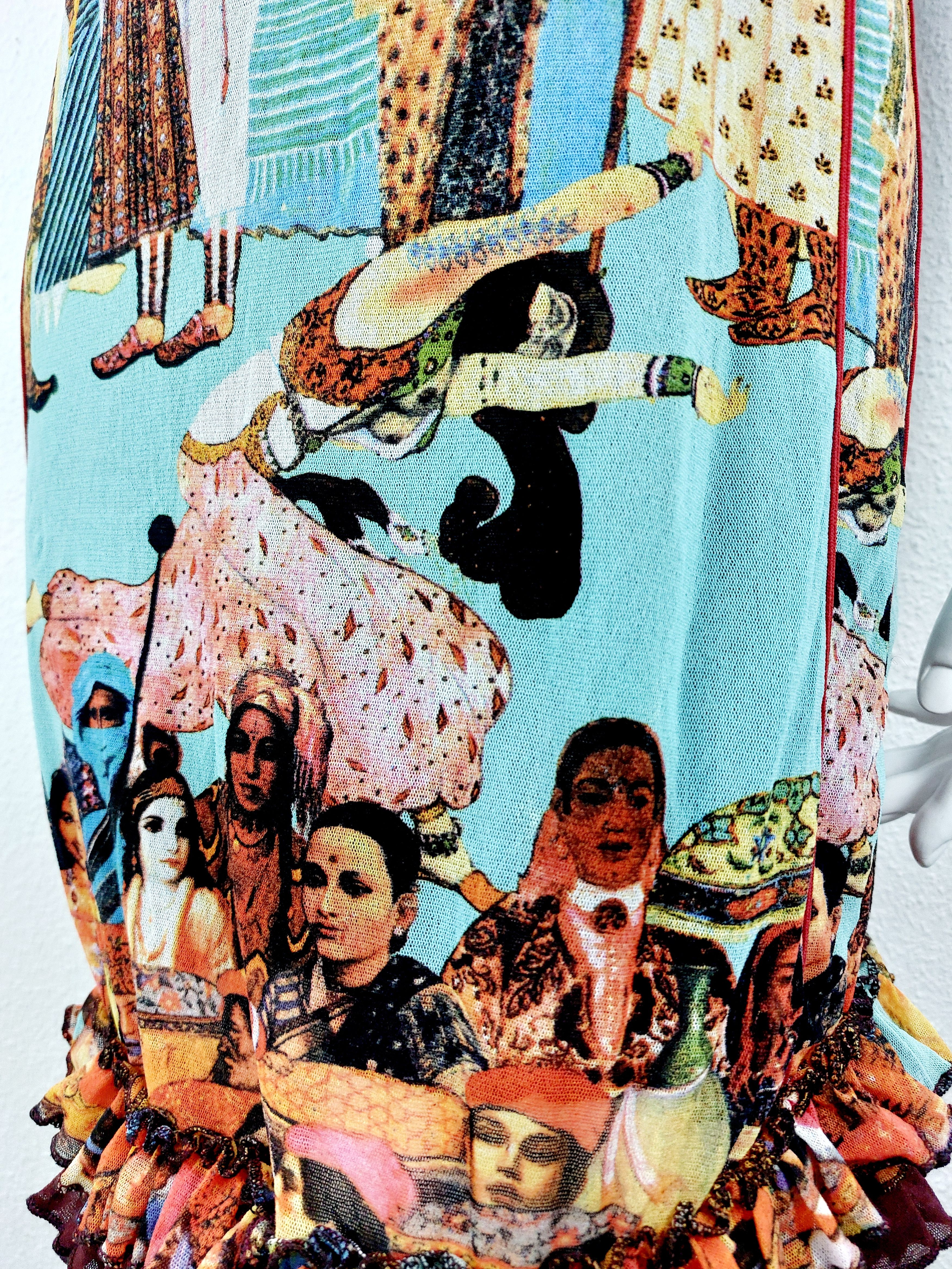 Jean Paul Gaultier Jean Paul Gaultier Asian Indian Faces People Ruffled Dress Size M / US 6-8 / IT 42-44 - 9 Thumbnail