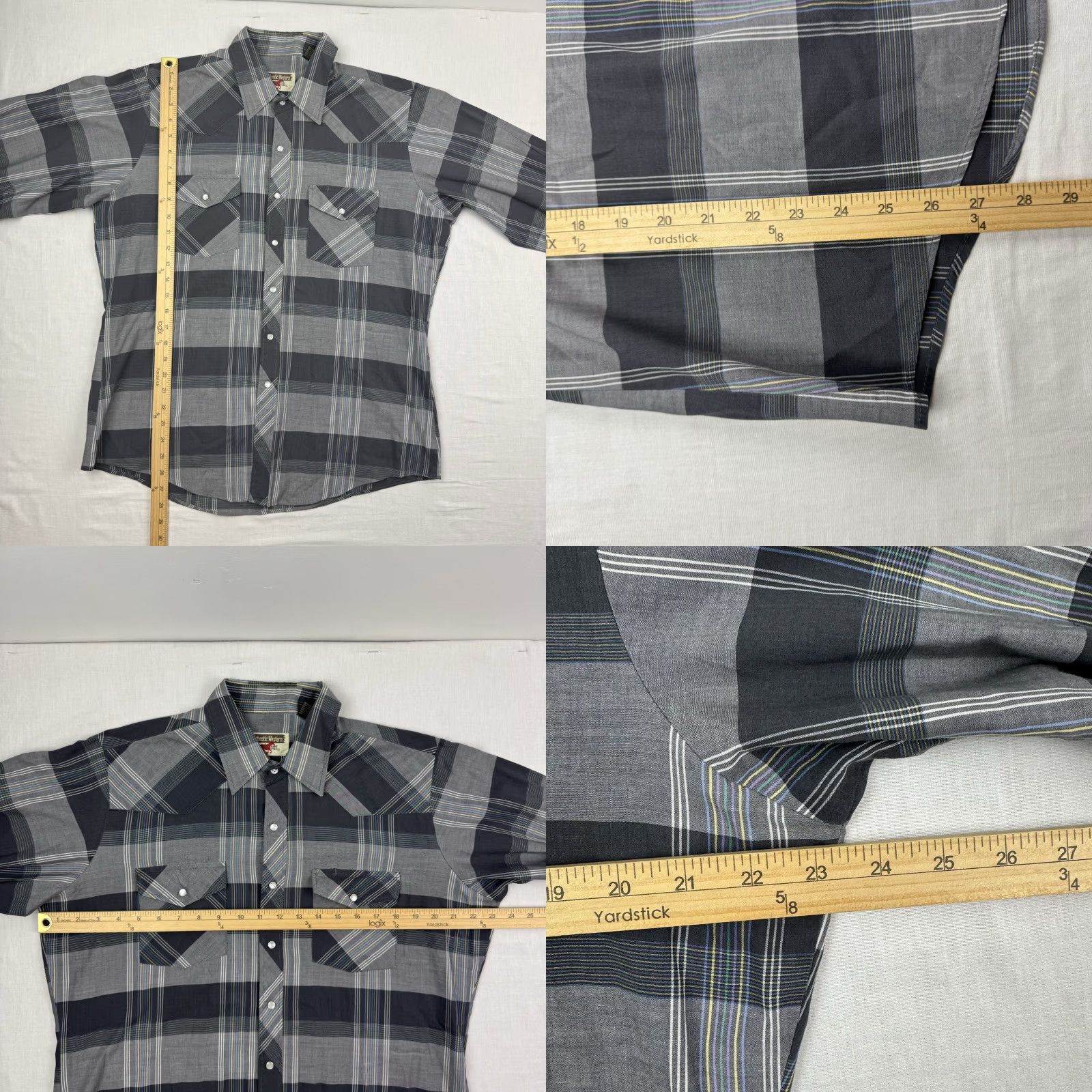 Vintage VINTAGE Youngbloods Western Pearl Snap Shirt Plaid Mens L Gray 90s Cowboy Workwear Casual Shirt Clothing Size US L / EU 52-54 / 3 - 8 Thumbnail