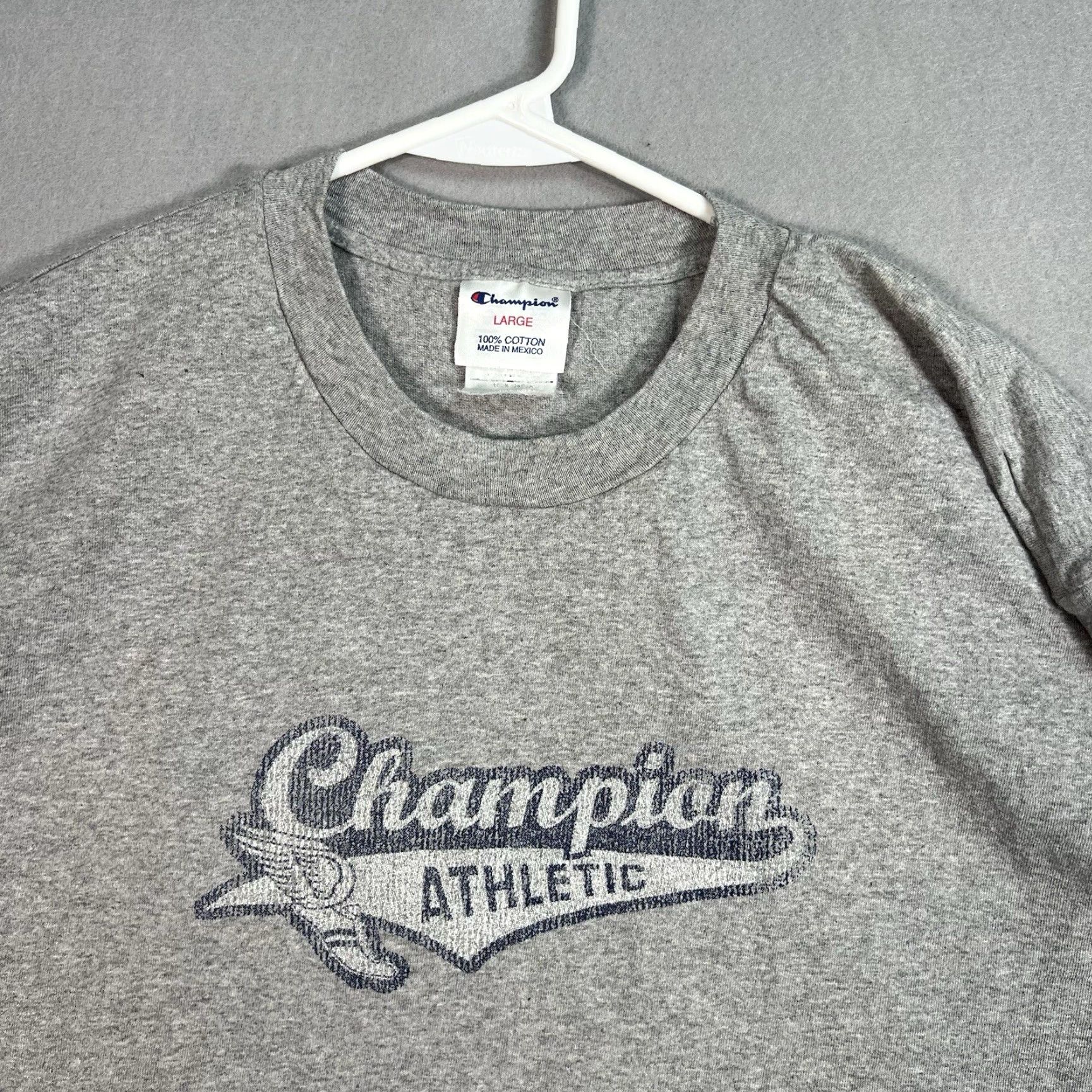 Champion VINTAGE Champion T Shirt Mens Adult Large Gray Cotton Short Sleeve Crew Neck Shirt Mens L Gray Champions Athletic Coventry? Size US L / EU 52-54 / 3 - 4 Thumbnail