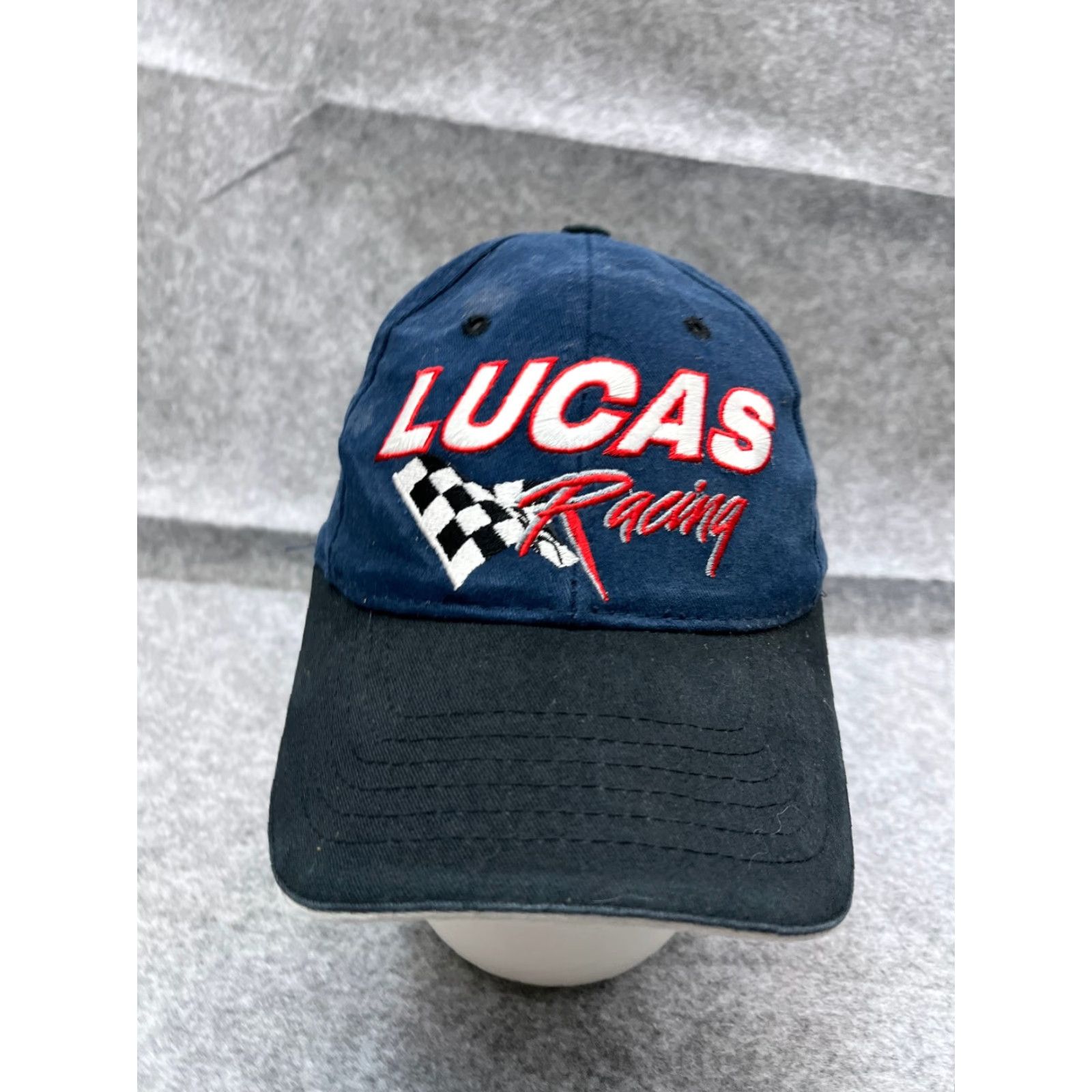 Vintage VINTAGE Lucas Oil Racing Apparel Hat Adult One Size Blue Black Cotton GR Cup Team Size ONE SIZE - 2 Thumbnail