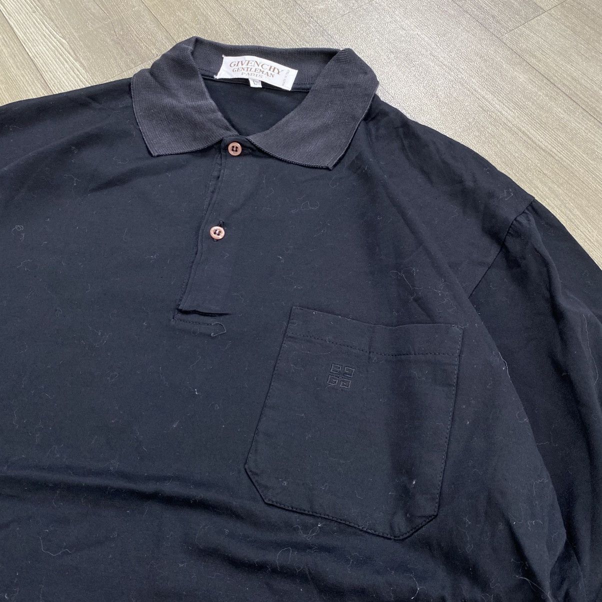 Givenchy 1990s Givenchy Gentleman Paris Pocket Longsleeve Polo Shirt Size US L / EU 52-54 / 3 - 3 Thumbnail