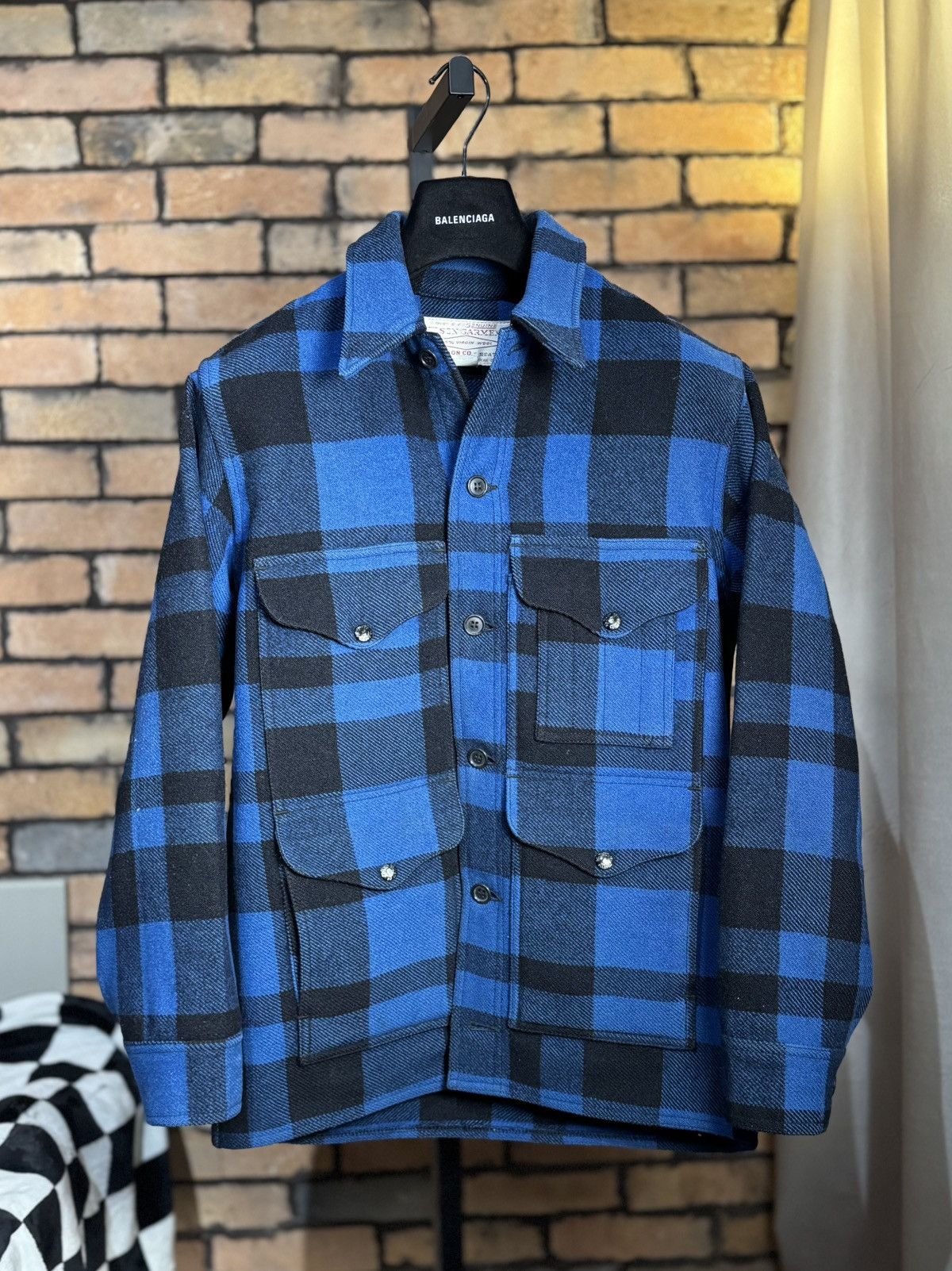 Filson $630 MACKINAW WOOL CRUISER COAT JACKET WORK PLAID BLUE Size US M / EU 48-50 / 2 - 1 Thumbnail