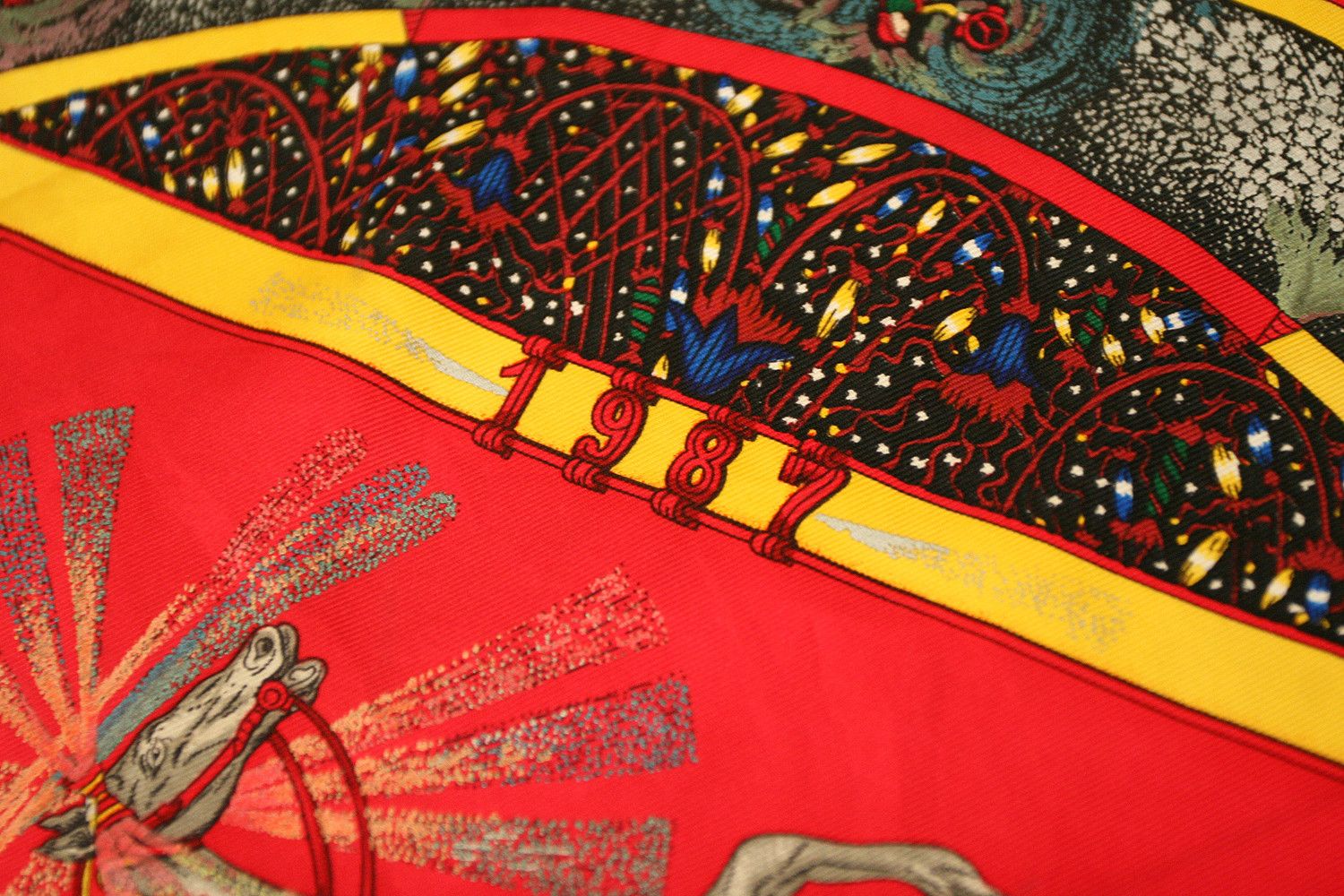 Hermes Vintage Hermes 1987 Silk Pochette GAVROCHE FEUX D'ARTIFICE Size ONE SIZE - 6 Thumbnail