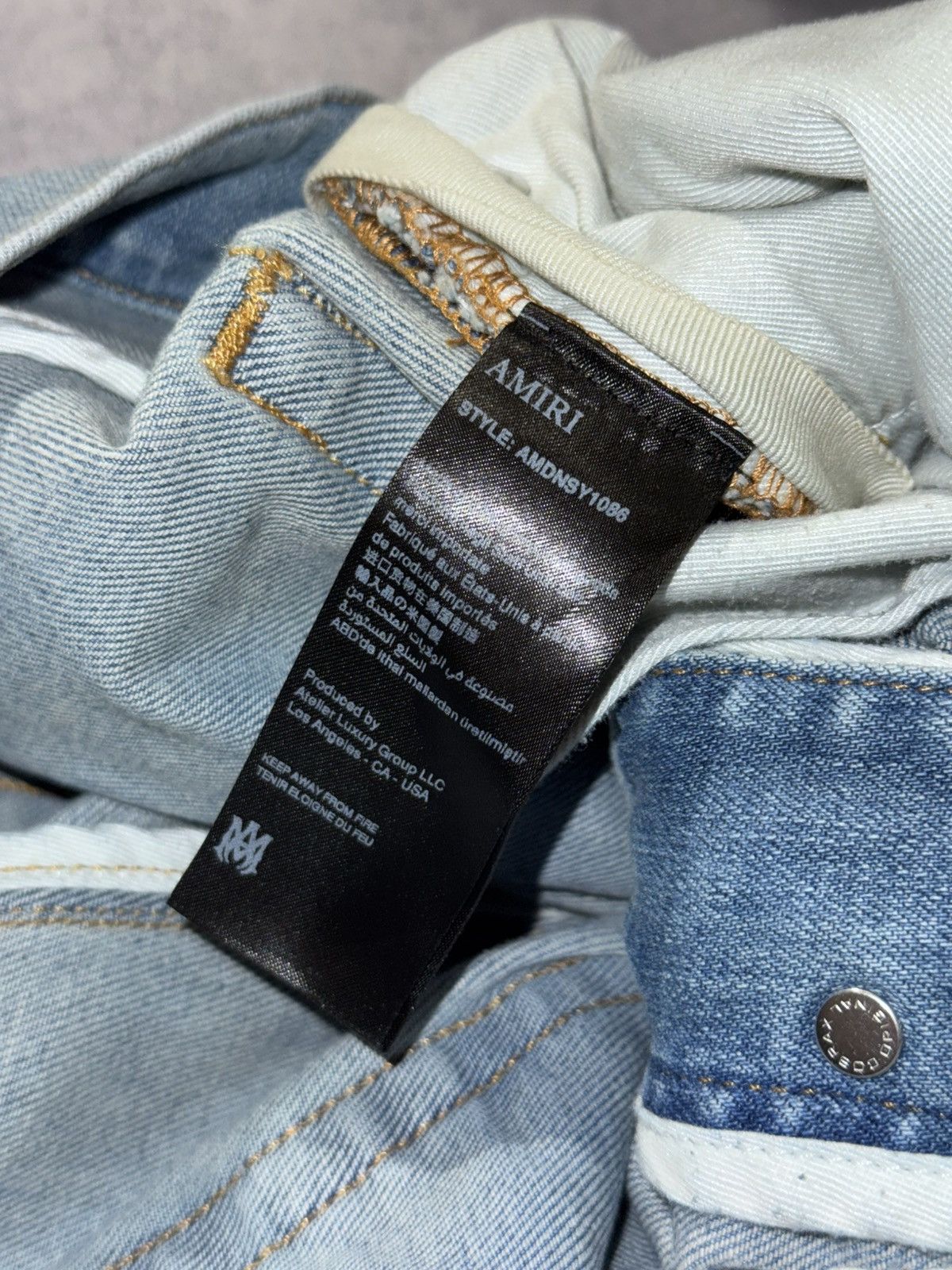 Amiri AMIRI SCRIPT LOGO BLUE JEANS Size US 34 / EU 50 - 16 Thumbnail