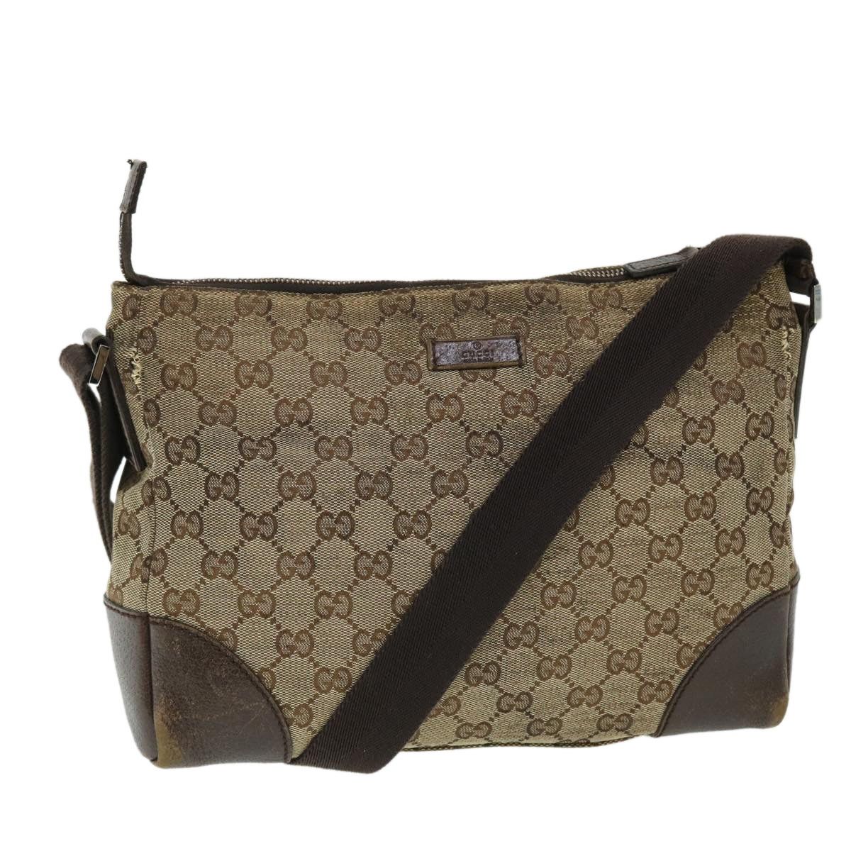 Gucci GUCCI GG Canvas Shoulder Bag Beige Brown Size ONE SIZE - 1 Thumbnail