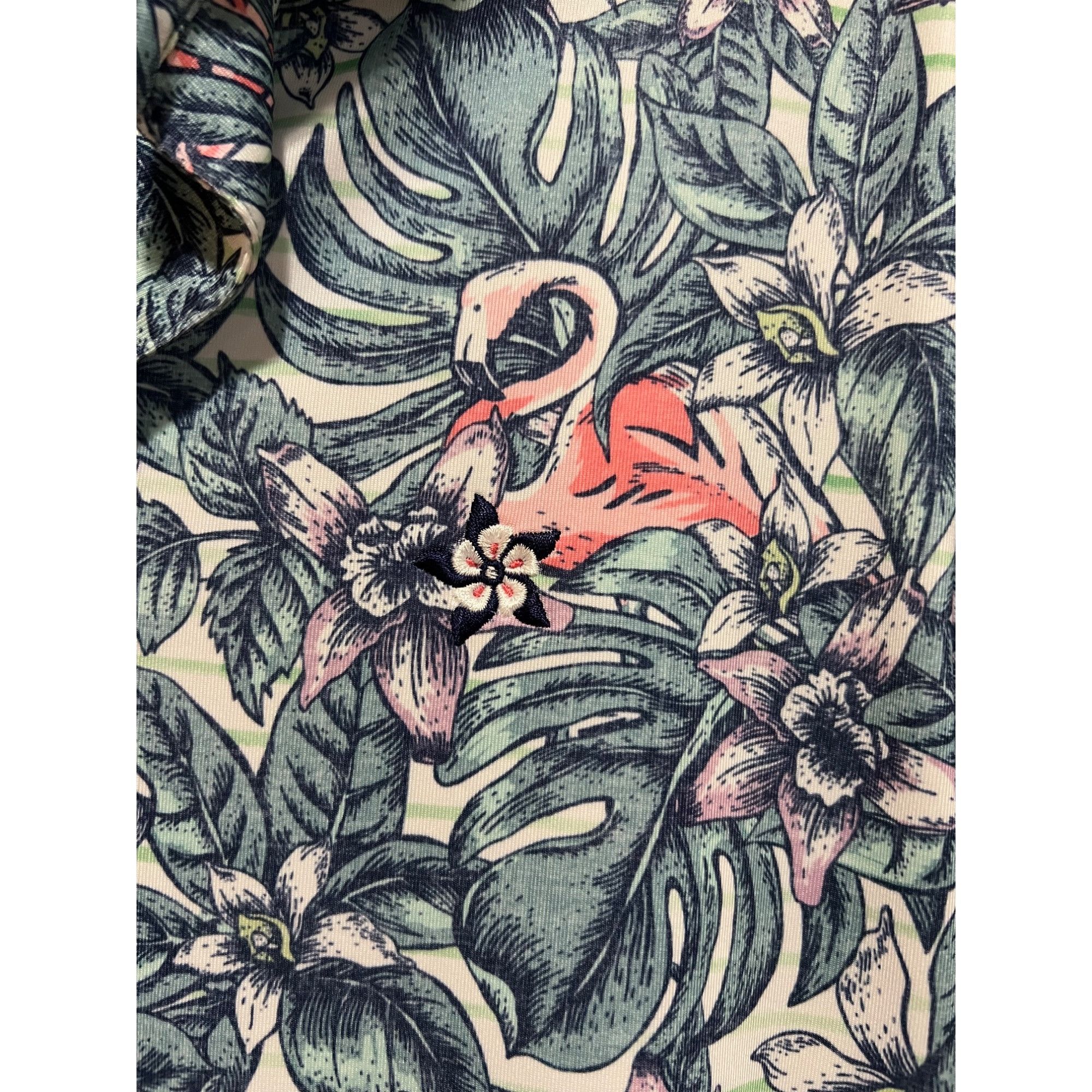 johnnie-O Johnnie-O Hawaiian Floral Polo Shirt - Size M Size US M / EU 48-50 / 2 - 2 Thumbnail